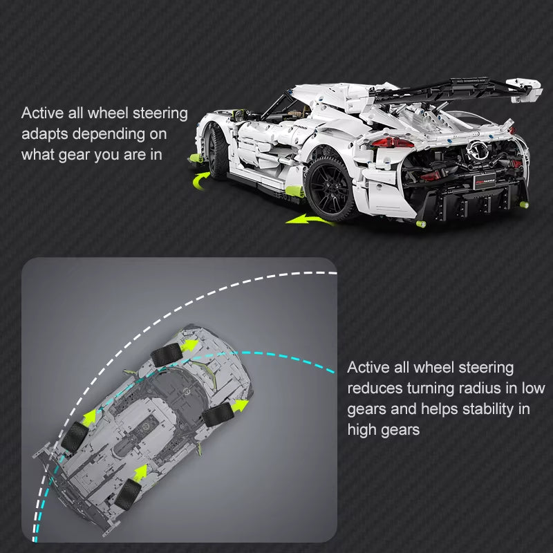 1:8 MOC 4346PCS Supercar City Racing Car Hypercar Building Blocks Sportscar Racing Vehicle Bricks Toys Children Kids Gifts
