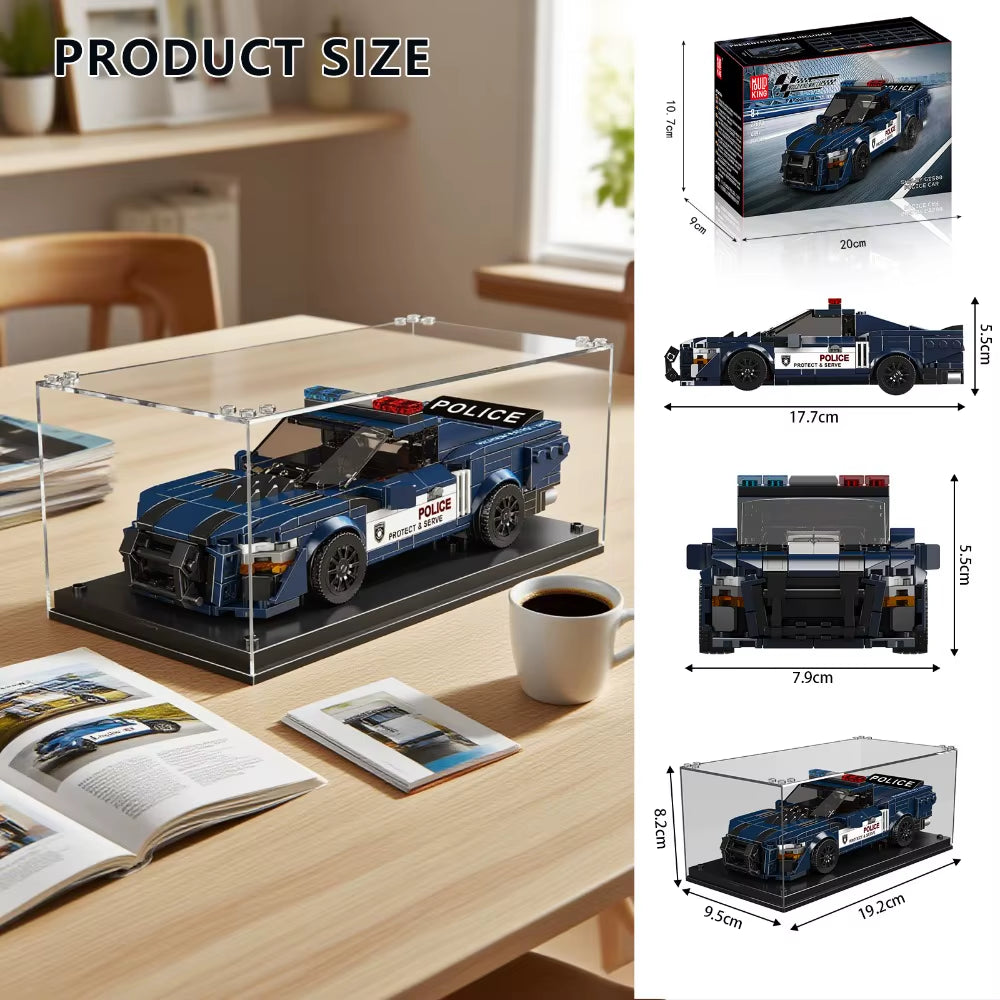 Mould King 27090 City Police Car Technical Racing Car Speed Building Blocks Racer Sports Vehicle Moc Model Educational Brick Toy