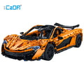 1:10 MOC Designer Pvdb Smiling Assassin Super Racing Car Model Building Blocks V8 Cylinder Car Speed Vehicle Toys for Kids
