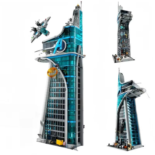 2025 New 5201Pcs Avengers Tower with Figures Architecture Street View for Birthday Christmas Gifts