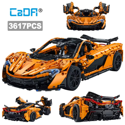 1:10 MOC Designer Pvdb Smiling Assassin Super Racing Car Model Building Blocks V8 Cylinder Car Speed Vehicle Toys for Kids
