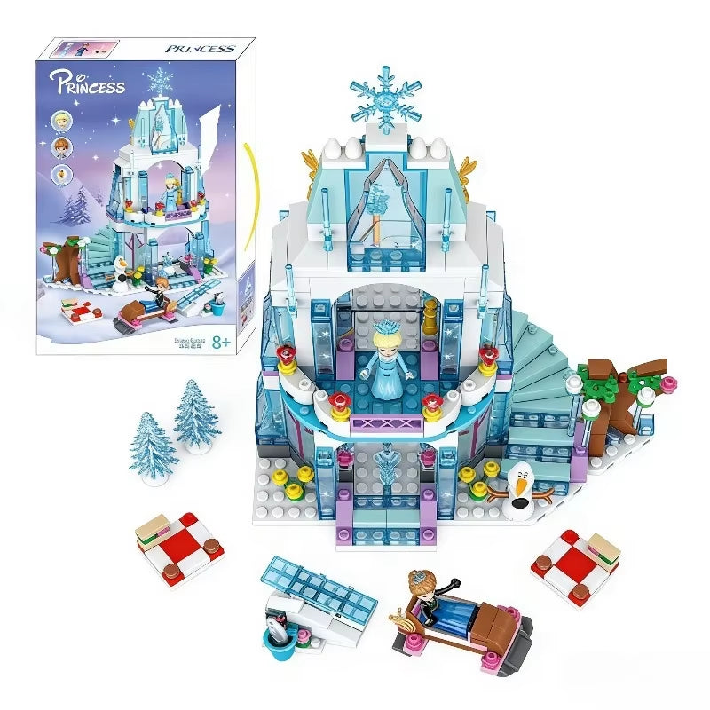 Elsa Magic Castle Building Blocks from Frozen Princess Series for Girls Kids' Assembly Toy
