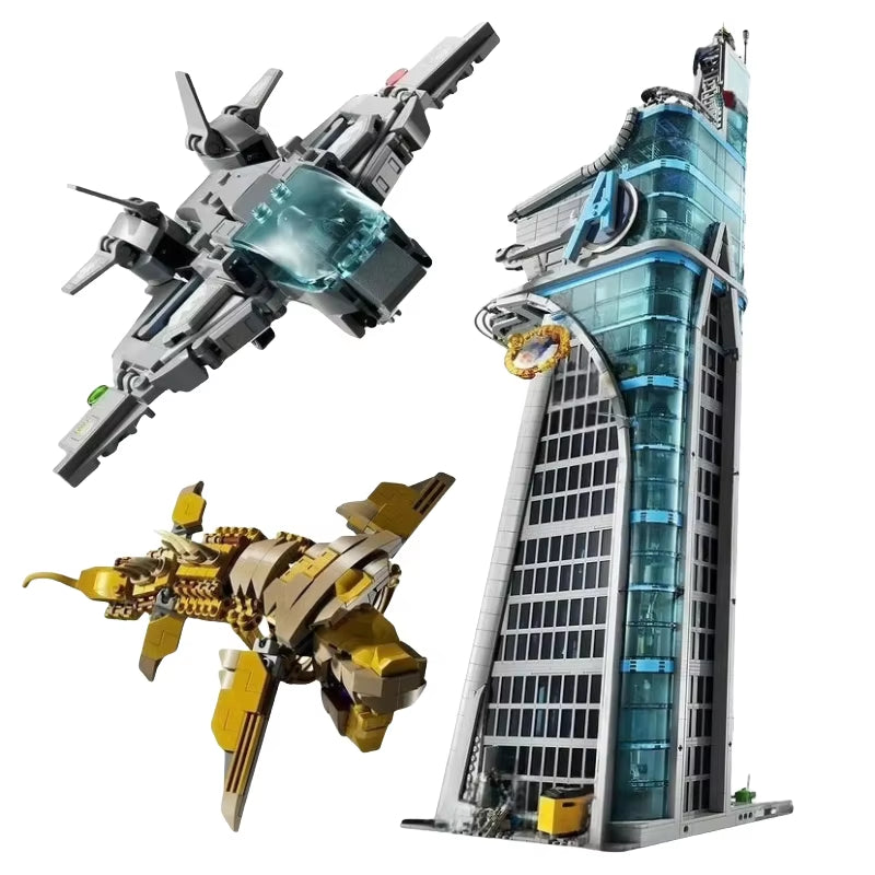 2025 New 5201Pcs Avengers Tower with Figures Architecture Street View for Birthday Christmas Gifts