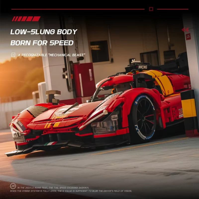3350PCS 1:8 MOC Configurable RC 499P Racing Supercar Building Block Set -Adult & Children Racing Model Car Toy Collection Gift