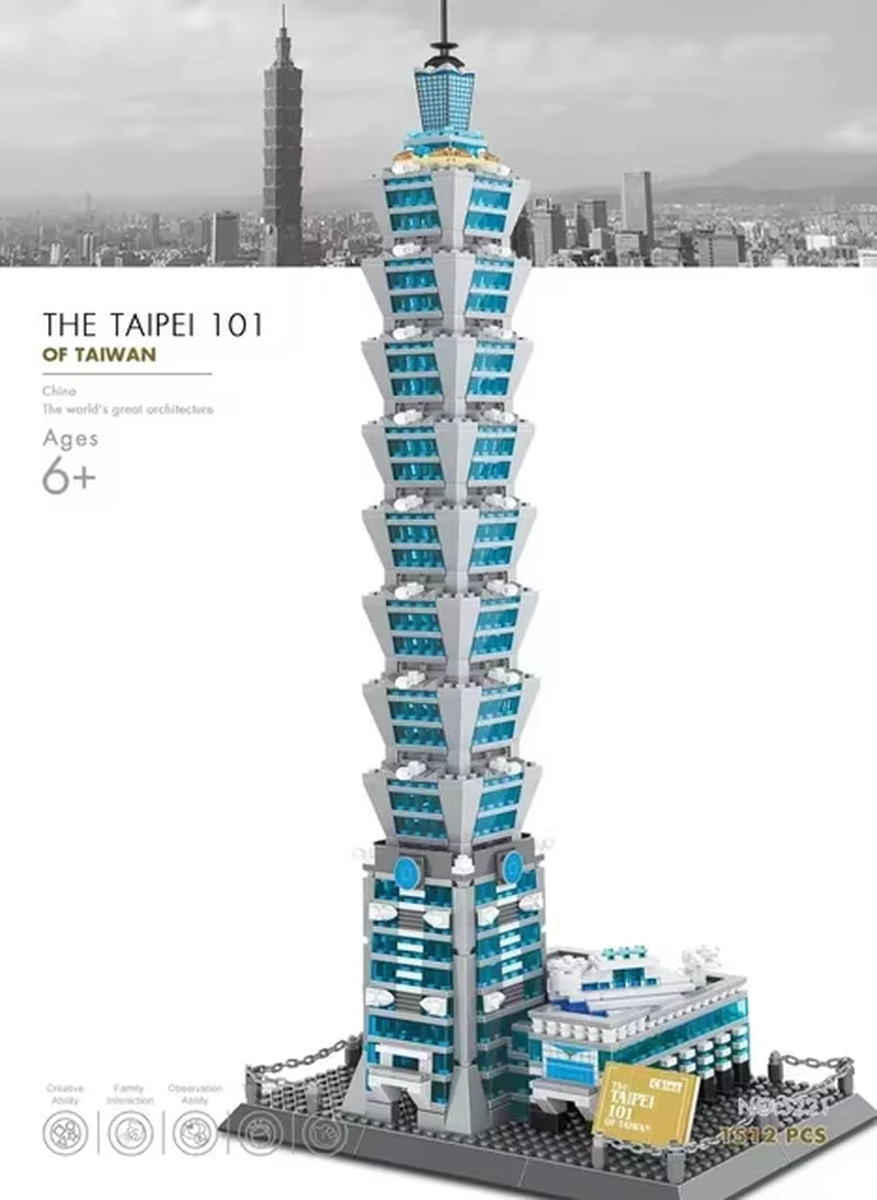 MOC World Famous Architecture Edifice Opera House Building Blocks Villa Savoye Bridge Tower Toy Children Birthday Christmas Gift