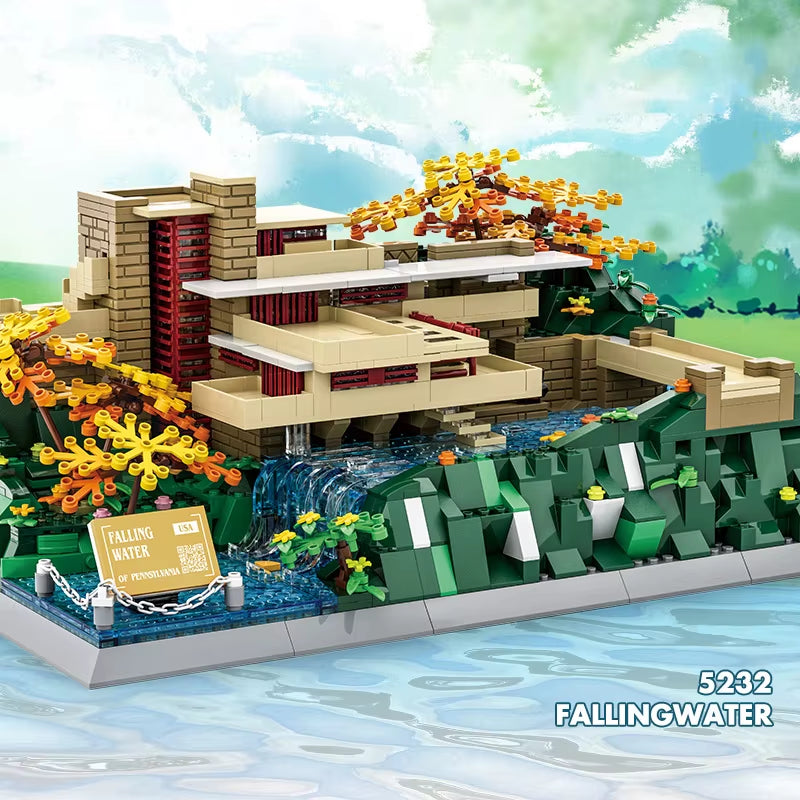 MOC World Famous Architecture Edifice Opera House Building Blocks Villa Savoye Bridge Tower Toy Children Birthday Christmas Gift