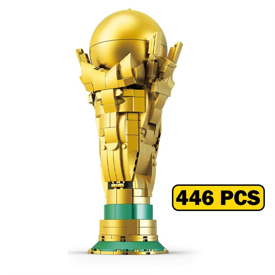 MOC European Football Golden Boot Trophy Building Blocks Soccer Champion Cup Shoe Model Ornament Bricks Toys Kids Adults Gifts