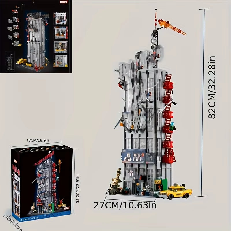 The  Superhero Daily Horn Building Is Made up of 3772 Building Blocks, Including 25 Spider Universe Minions, Including the P