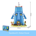 Spongebob Cartoon Krusty Krab Restaurant Building Blocks Creative Canteen Scenes Model Bricks Desktop Ornaments Toy for Kid Gift