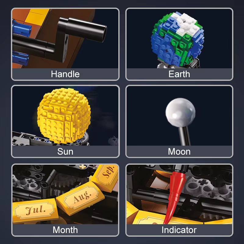 865PCS City Solar System Earth and Sun Clock Building Blocks Science Experiment Education Bricks Toys Boys Gifts