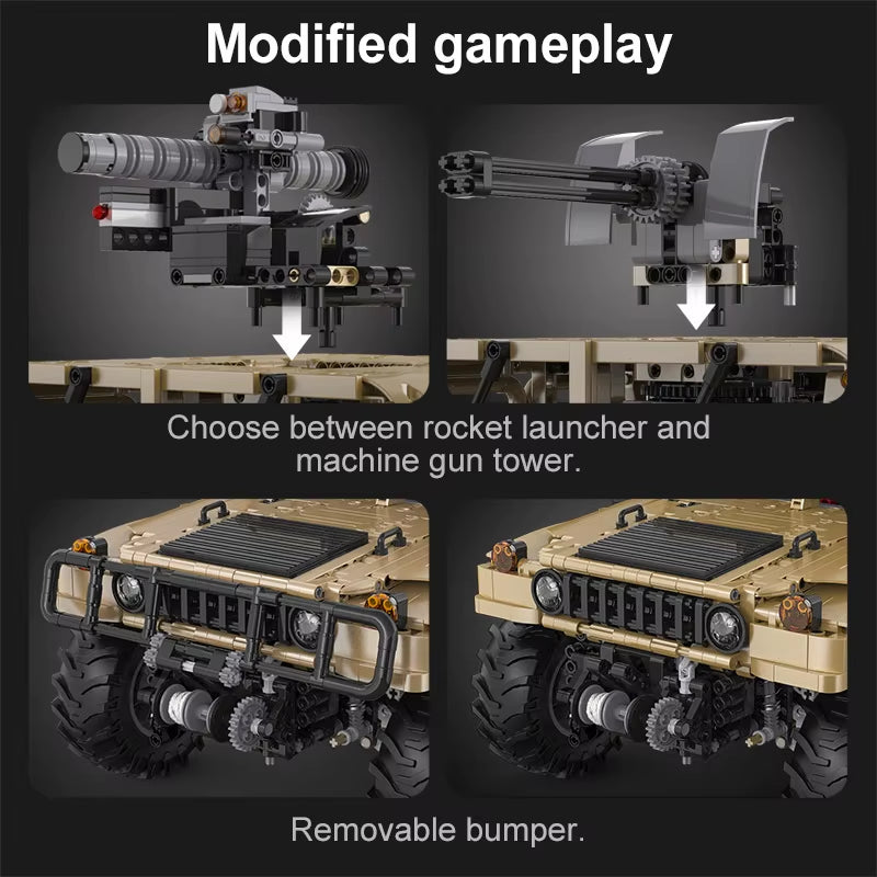 Cada 3935Pcs SUV Armored Car Buggy Trucks Pickup Bricks City Off-Road Remote Control Car Building Blocks Toy for Boys Gifts