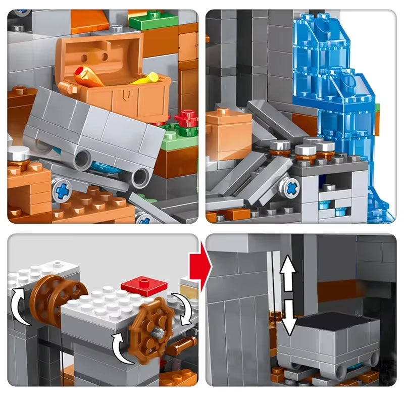 The Cave Village Special Edition Building Blocks with Steve Action Figures Compatible My World Set Toy