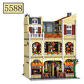 MOC City Street Scene Super Sized European Style Retro Pizza Villa Shop Building Blocks Children'S Puzzle Blcok Toys Gifts