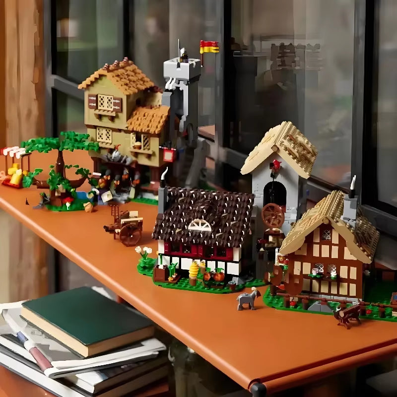 3304PCS Medieval Town Square Building Blocks Home Decor European Architecture Creative Kids Adults Toys Gifts