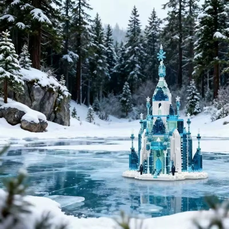 1700Pcs Frozen Princess Elsa Castle Building Blocks Mini Diamond Particle Puzzle Assembly Christmas Children'S Toy Gift