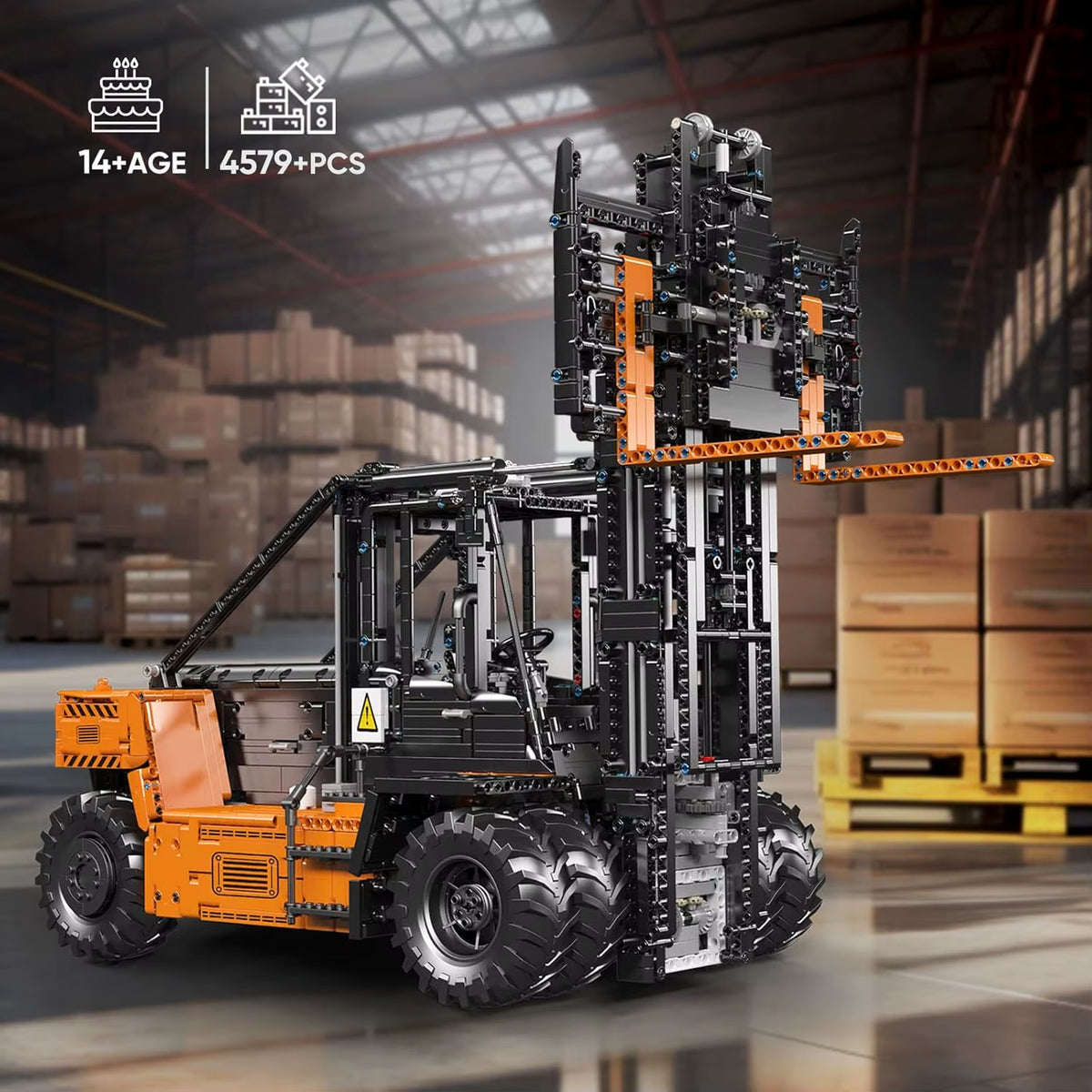 Mould King 17044 Heavy-Duty Forklift Building Blocks Kit - MOC RC Shelf Lifted, 4579 Pieces Gift for Adults & Teens