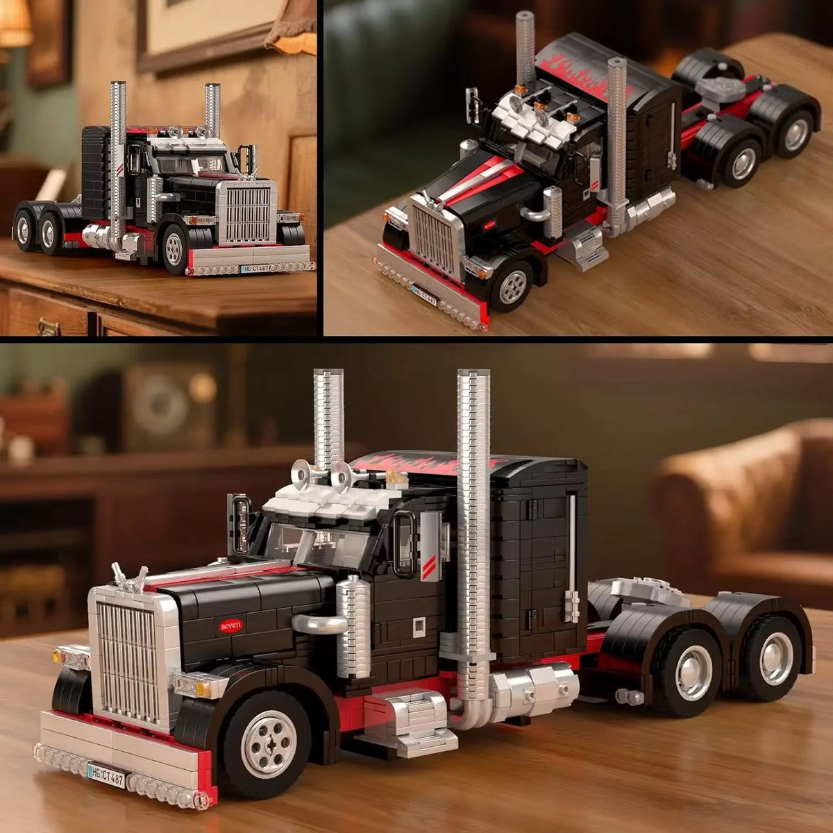 Mould King 10037 the American Truck Building Blocks Assembly Car Brick Set New Technical Car Toys Kids Christmas Gift 1797Pcs