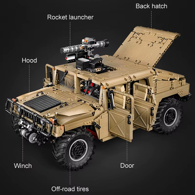 Cada 3935Pcs SUV Armored Car Buggy Trucks Pickup Bricks City Off-Road Remote Control Car Building Blocks Toy for Boys Gifts