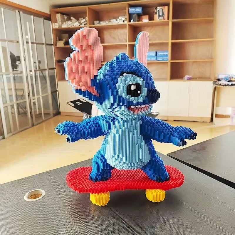 Super Sized 58Cm Skateboard Stitch Block Toy Adult Puzzle Assembly Block Toy Birthday Gift Desktop Ornament Collection