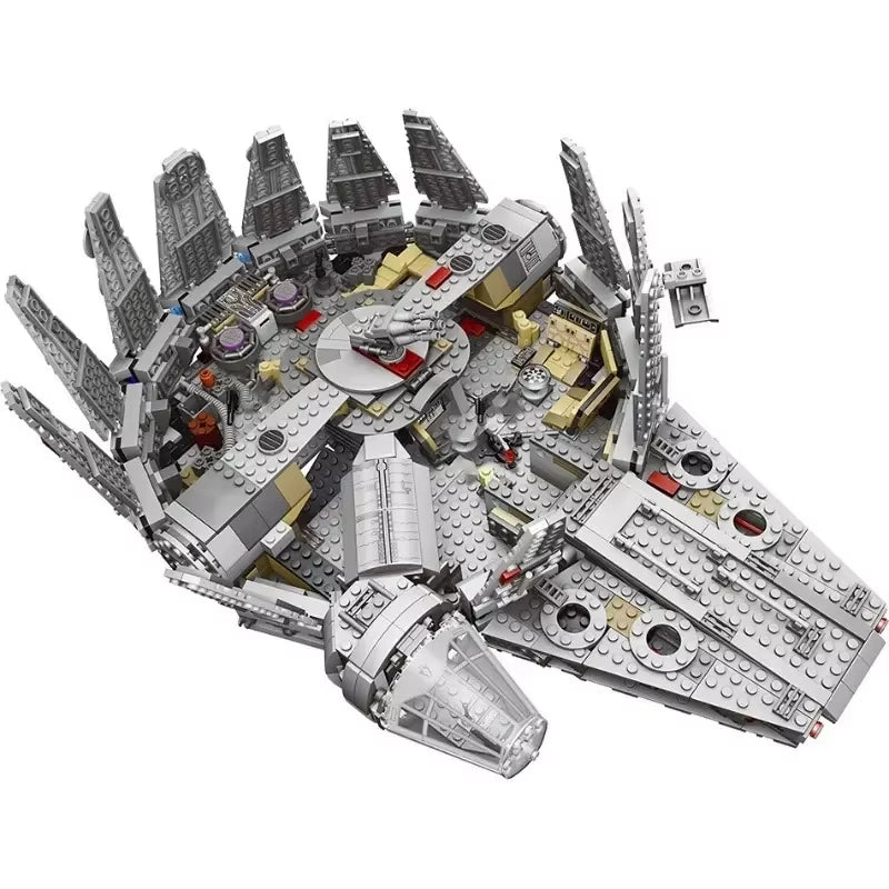 In Stock 1381 Pcs Space Millennium War Ship Spacecraft Set Falcon Alien MINI 75105 Figure Model Building Blocks Bricks Toy Gift