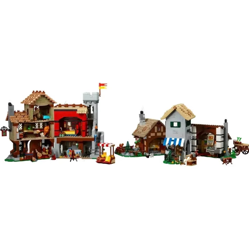 3304PCS Medieval Town Square Building Blocks Home Decor European Architecture Creative Kids Adults Toys Gifts