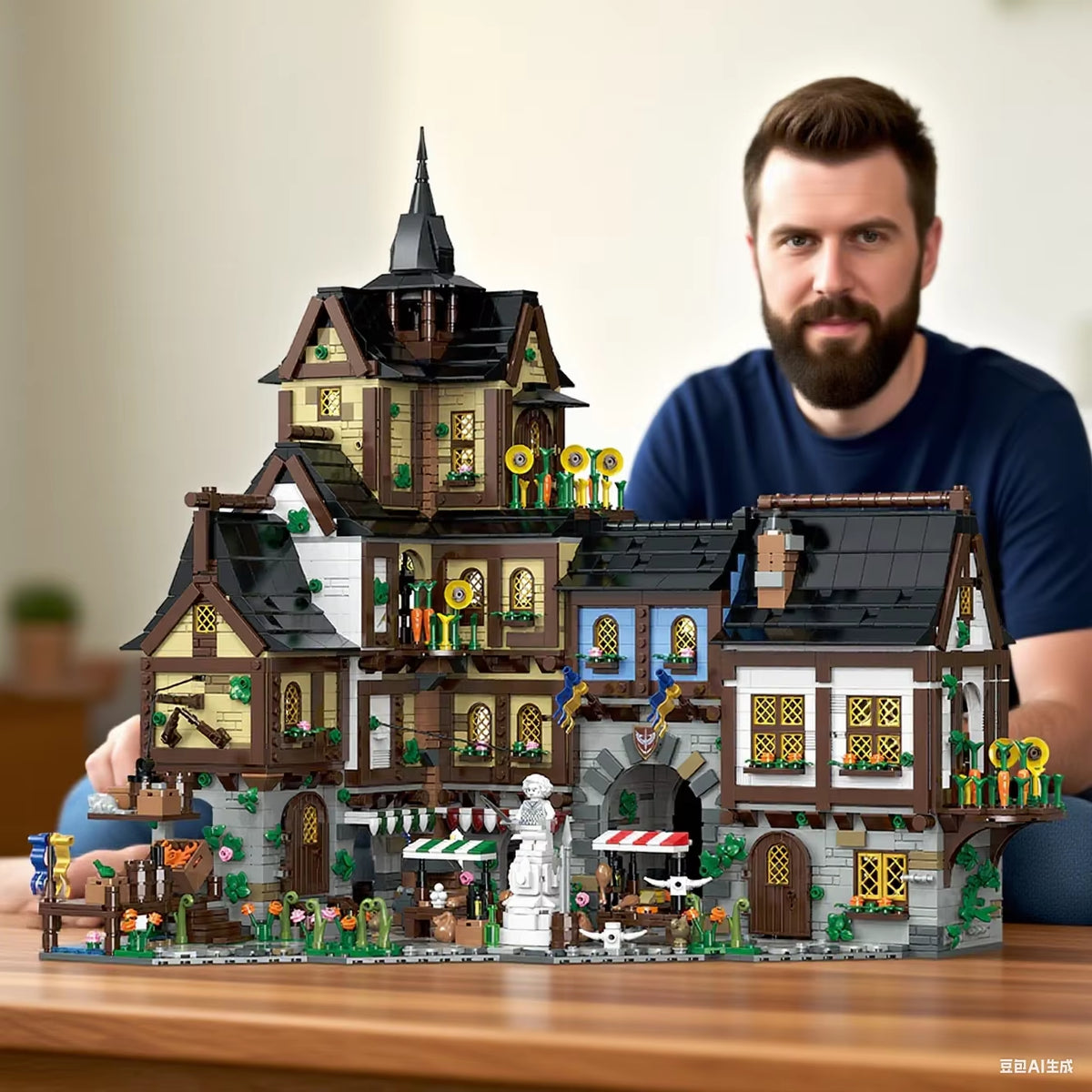 3867PCS MOC Medieval European Towns Building Blocks Street View Architecture Modular Model Assemby Toys Adults Collection Gift