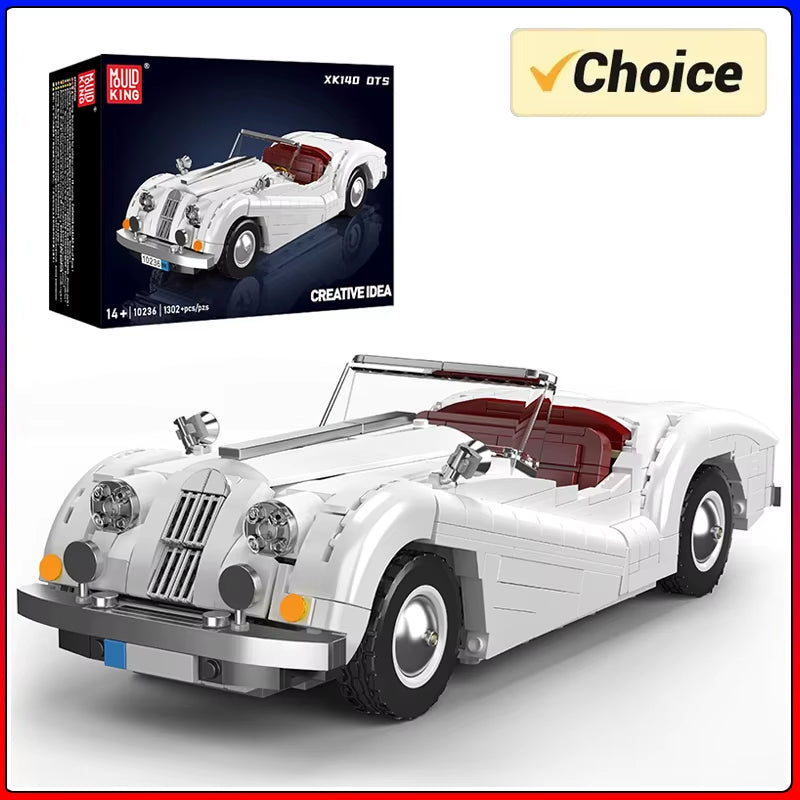 Mould King 10236 Technical Car Toys the XK140 Vintage Car Building Block Assembly Oldtime Car Model Brick Kids Christmas Gift