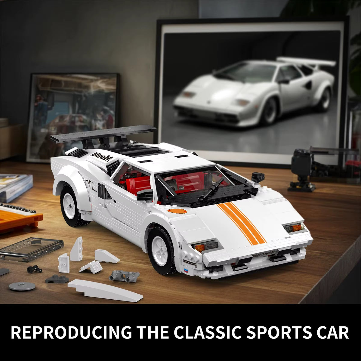 Mould King 10045 Technical Car Toys the MOC-82416 Countach Sport Racing Car Model Building Block Brick Kids Christmas Gifts