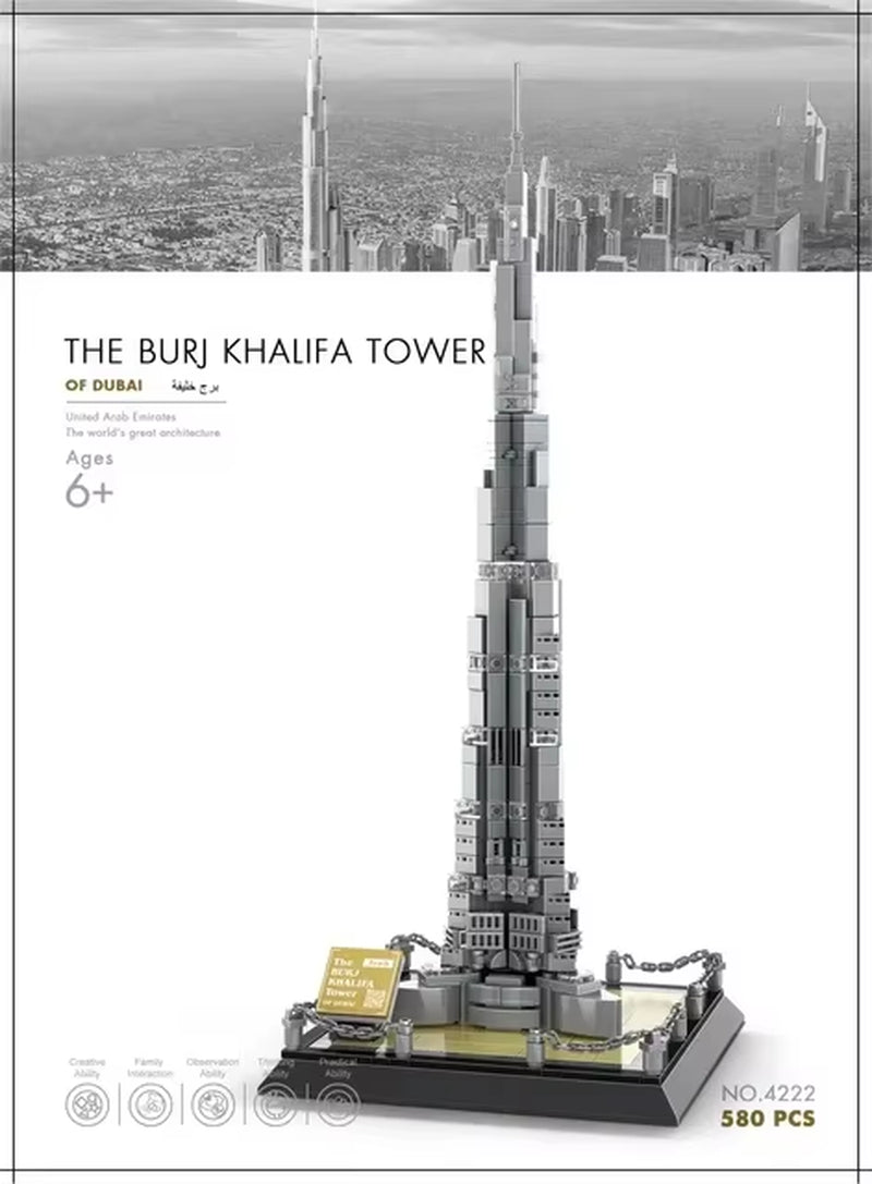 MOC World Famous Architecture Edifice Opera House Building Blocks Villa Savoye Bridge Tower Toy Children Birthday Christmas Gift