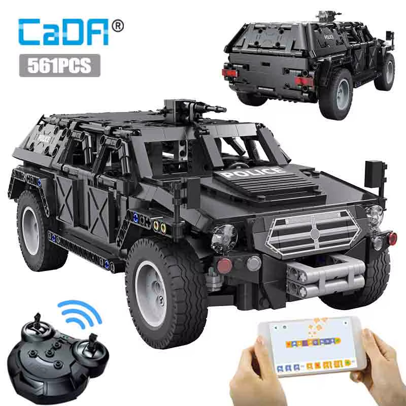 561Pcs Technical SUV Police Vehicle Trucks Pickup Bricks City Off-Road Remote Control Car Building Blocks Toy for Boys Gift
