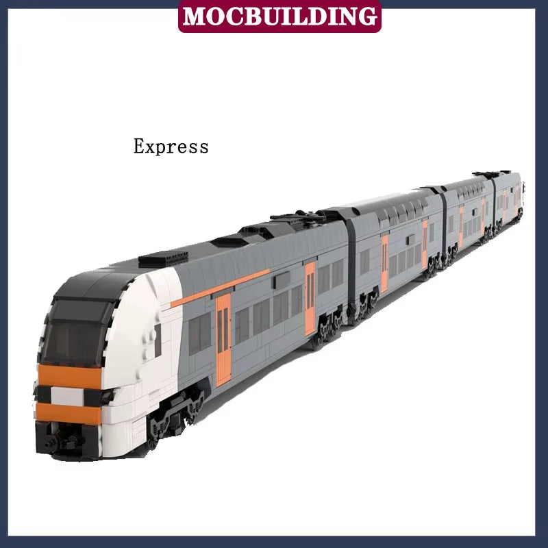 MOC Modern City Railway Station Model Building Block Assembly Street View Building Collection Series Toy Gift Set