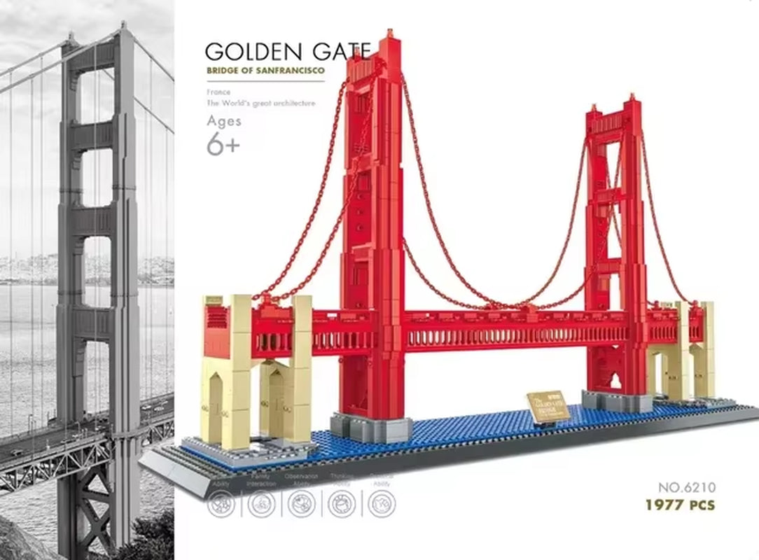 MOC World Famous Architecture Edifice Opera House Building Blocks Villa Savoye Bridge Tower Toy Children Birthday Christmas Gift