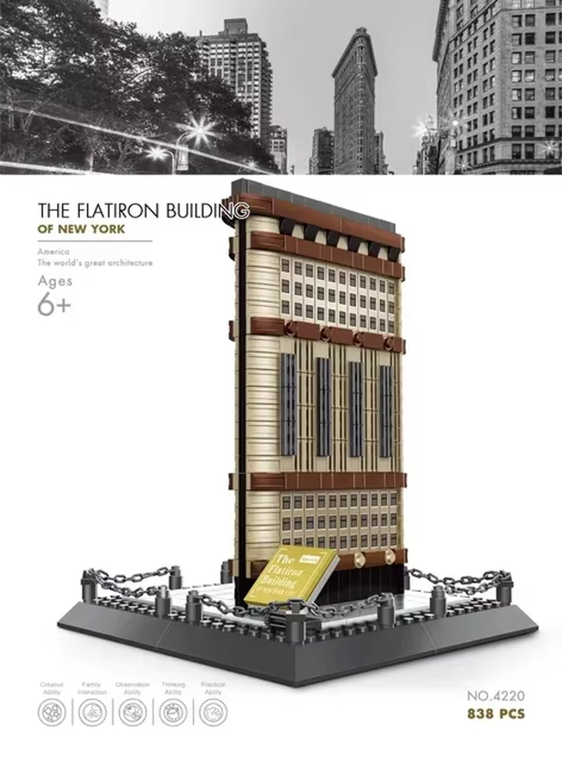 MOC World Famous Architecture Edifice Opera House Building Blocks Villa Savoye Bridge Tower Toy Children Birthday Christmas Gift