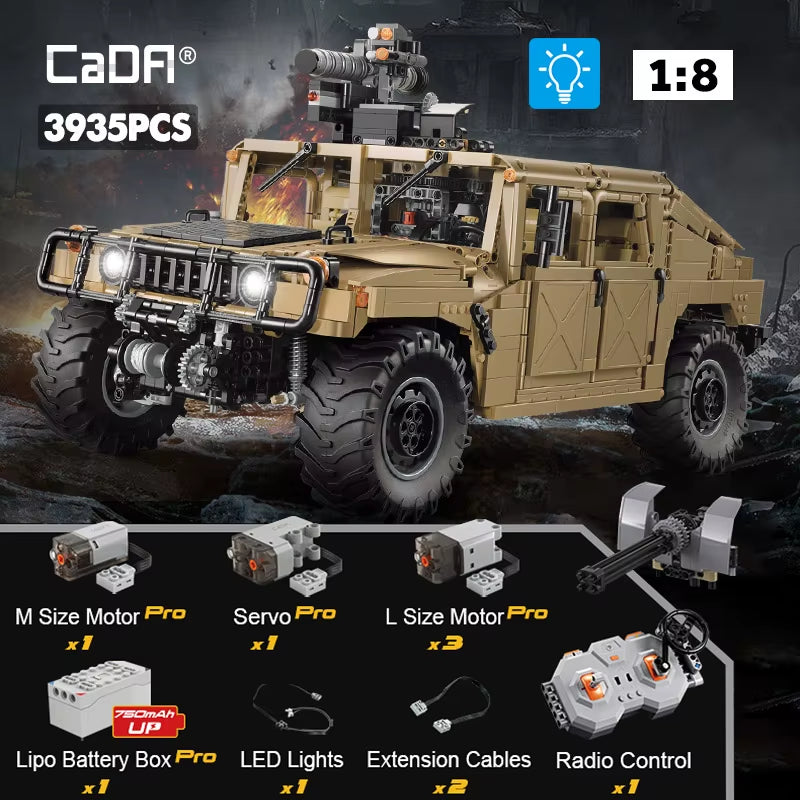 Cada 3935Pcs SUV Armored Car Buggy Trucks Pickup Bricks City Off-Road Remote Control Car Building Blocks Toy for Boys Gifts