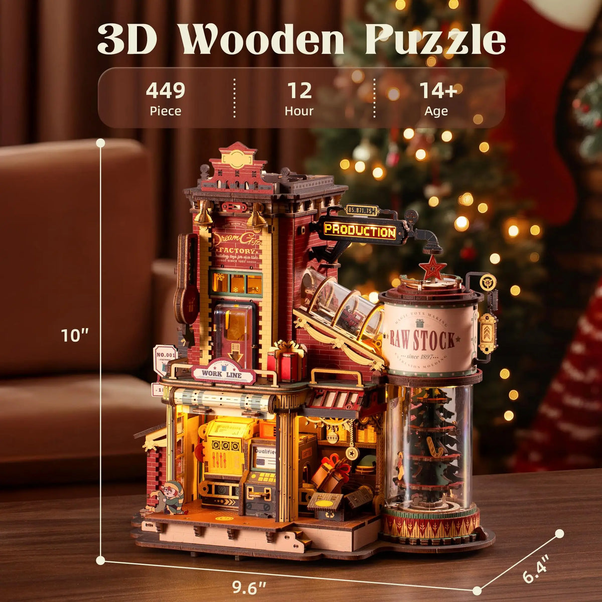 Rokr Dream Gift Factory 3D Wooden Puzzle Music Box Unique Birthday Gift Therapeutic Activity Kit for Teens Adults