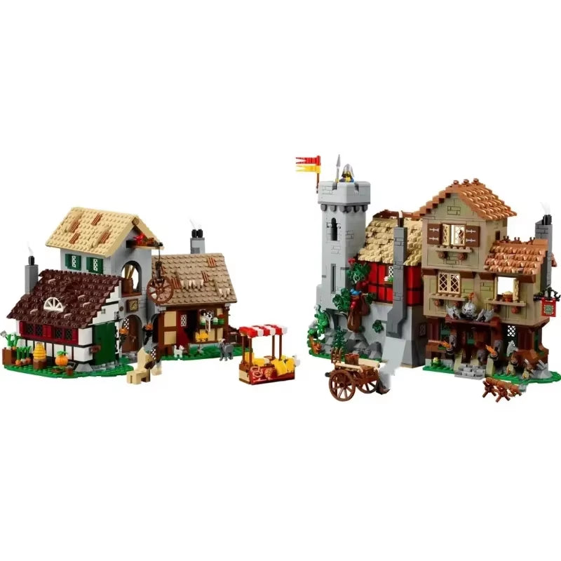 3304PCS Medieval Town Square Building Blocks Home Decor European Architecture Creative Kids Adults Toys Gifts