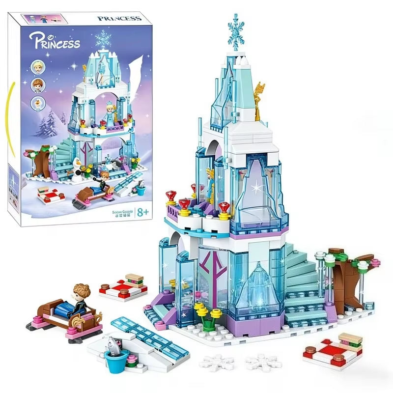 Elsa Magic Castle Building Blocks from Frozen Princess Series for Girls Kids' Assembly Toy