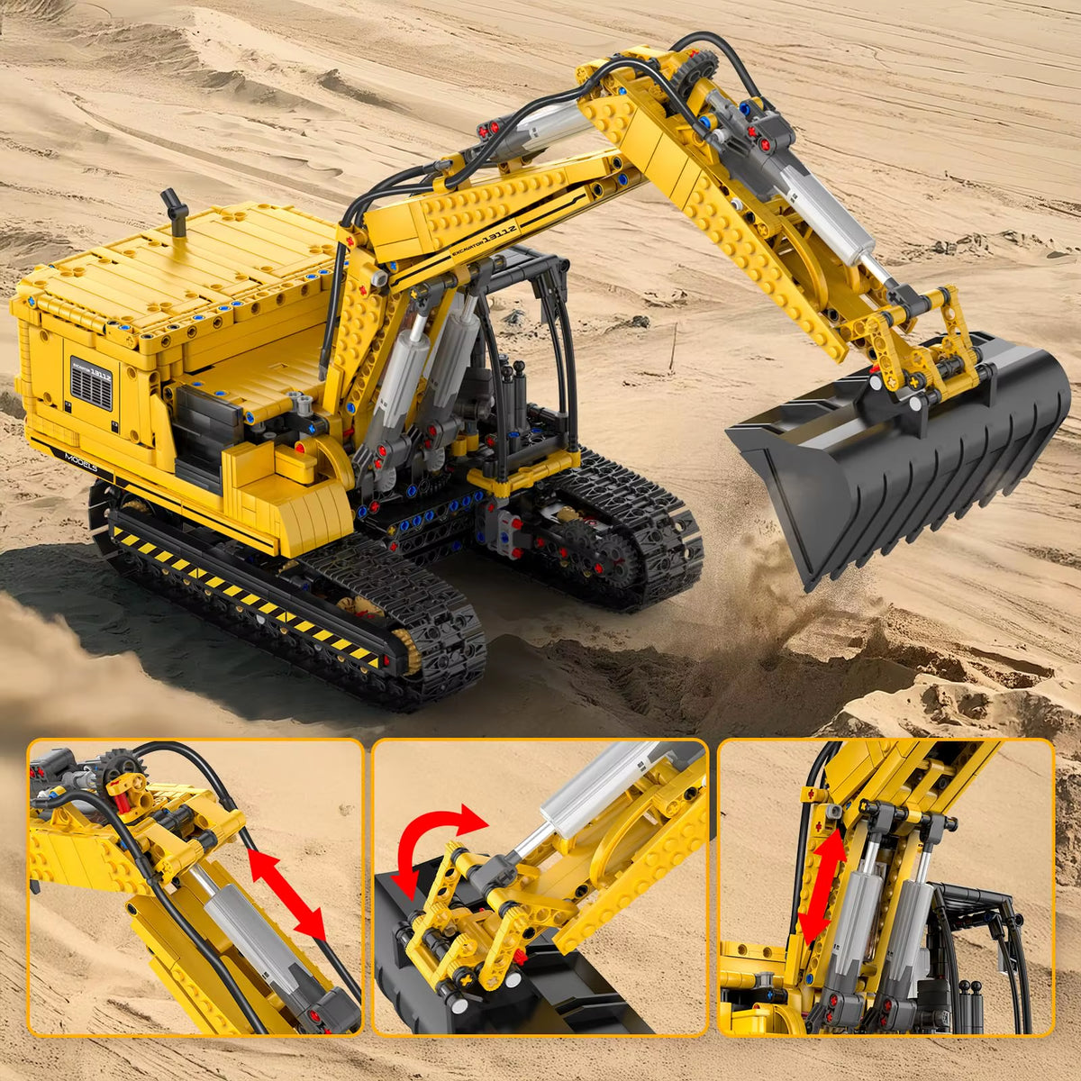 MOULD KING 13112 Technical Car Toys the MOC-2513 APP&RC Motorized Excavator Model Building Blocks Bricks Kids Christmas Gift