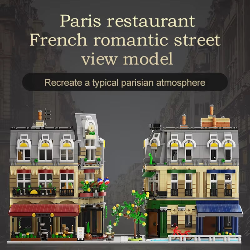 3230Pcs  City Paris Restaurant & House Architecture Building Blocks Set French Apartment Figures Bricks Toy for Kids Gift