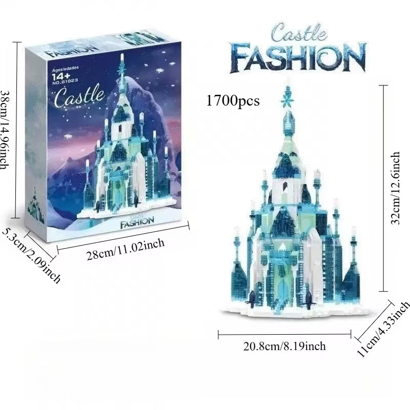 1700Pcs Frozen Princess Elsa Castle Building Blocks Mini Diamond Particle Puzzle Assembly Christmas Children'S Toy Gift