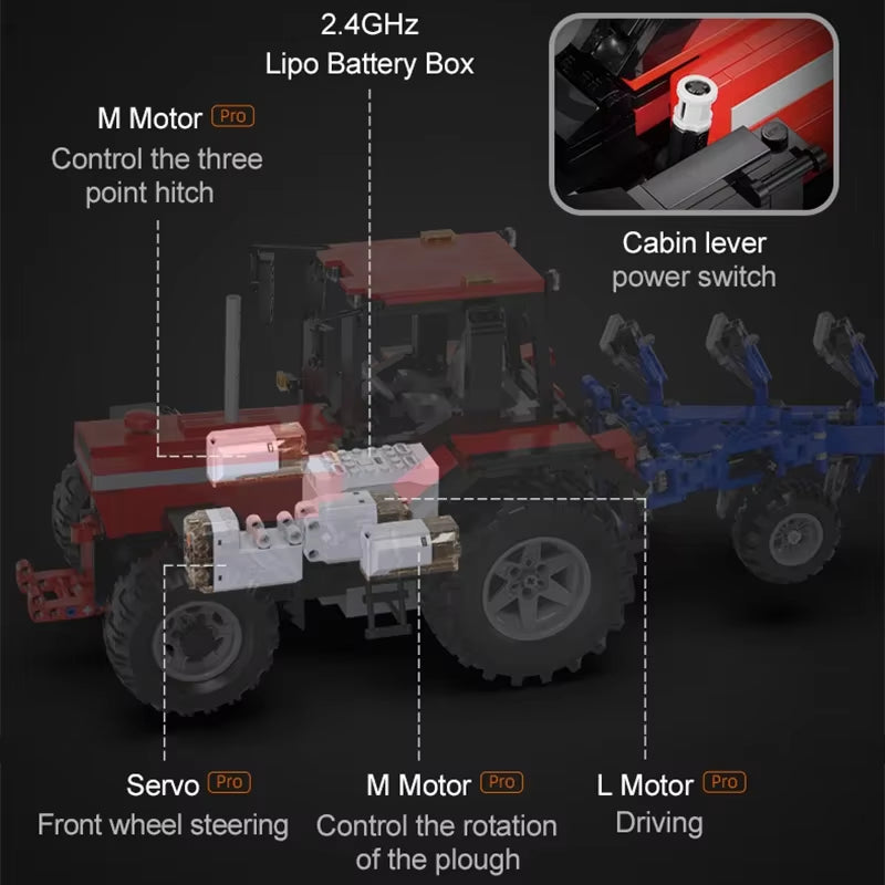 1:17 514C 1675Pcs City Remote Control Multifunctional Agricultural Vehicle Building Block RC Truck Bricks Toys Boys Gifts