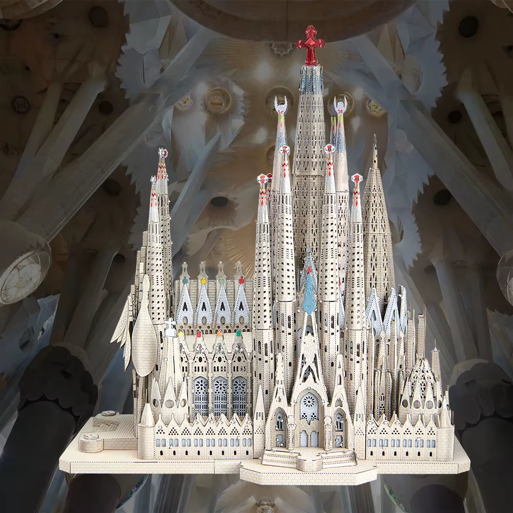 3D Metal Puzzles La Sagrada Família Model Building Kits Jigsaw Toy DIY Set for Adult Collection Building Blocks