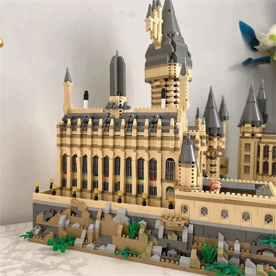 2025 MOC Magic Hogwarts Castle Micro Building Blocks Creative Architecture Scenery Model Kit Kids Christmas Birthday Gifts