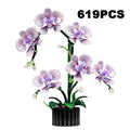 Creative Orchid Bouquet Potted Building Blocks Immortal Flower Home Desk Plant Decoration Assemble Bricks Toy Gift for Kid Girls