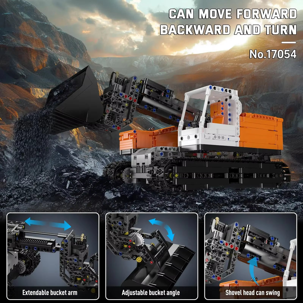 Mould King 17054 Technical Car Toys the RC Gopher Loader Building Block Assembly Enginerring Truck Brick Kids Christmas Gift