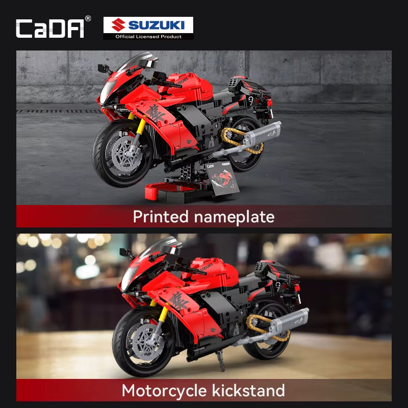 1043PCS  1:6 Scale Replica "Suzuki Hayabusa" 25Th Anniversary Commemorative Edition Building Block Set