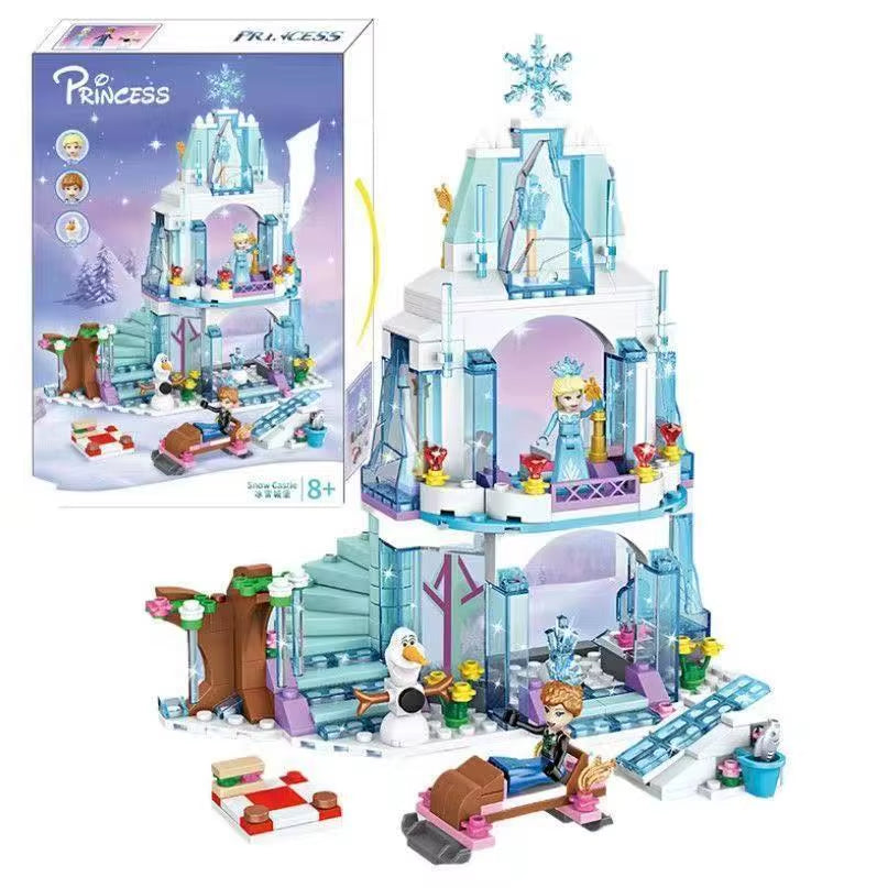 Elsa Magic Castle Building Blocks from Frozen Princess Series for Girls Kids' Assembly Toy