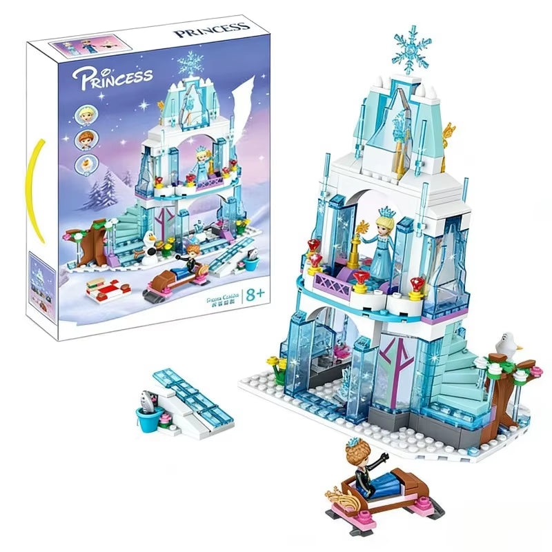 Elsa Magic Castle Building Blocks from Frozen Princess Series for Girls Kids' Assembly Toy
