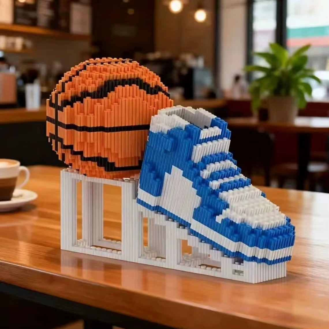 Sports DIY Building Blocks Basketball Sneakers Building Creative Blocks Fidget Toys Ideal Gift for Sports Fans Unique Room Decor