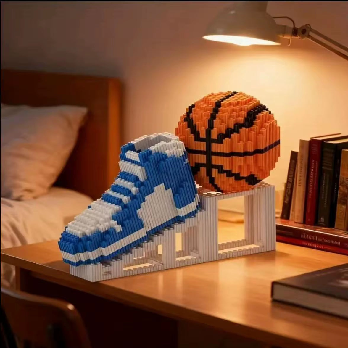 Sports DIY Building Blocks Basketball Sneakers Building Creative Blocks Fidget Toys Ideal Gift for Sports Fans Unique Room Decor